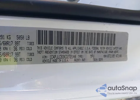 2019 Jeep Cherokee Latitude Fwd from USA, damaged, VIN 1C4PJLCB3KD272144